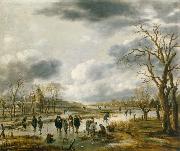 Aert van der Neer, Scene on the ice outside the town walls